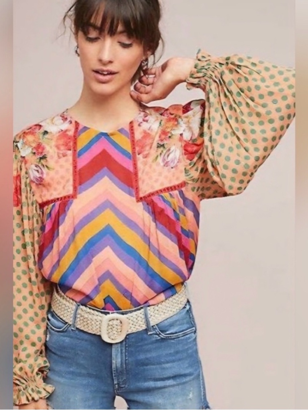 Bl-nk London Miranda Peasant Blouse. Read Description Large